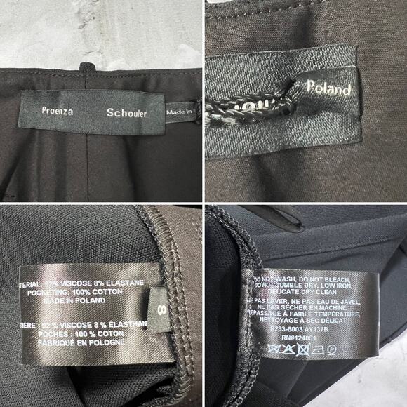 NEW Proenza Schouler Bi-Stretch Crepe Cropped Pants SIZE 8 Black NWT $1290 - Picture 7 of 16